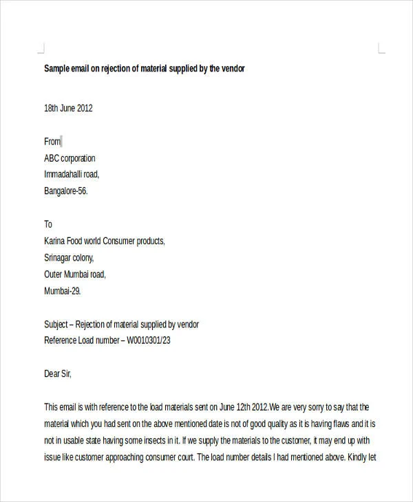 37+ Rejection Letter Sample