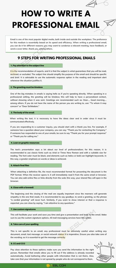 How to Write a Professional Email: 9 Simple Steps • 7ESL