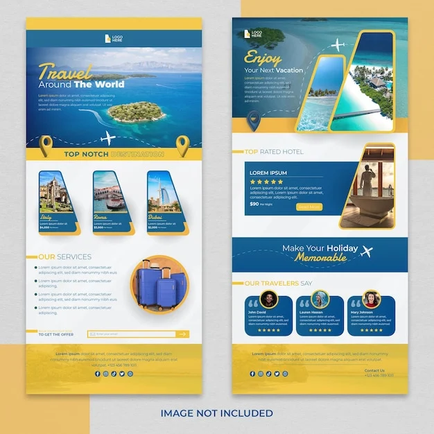 Premium Vector | Travel agency email template